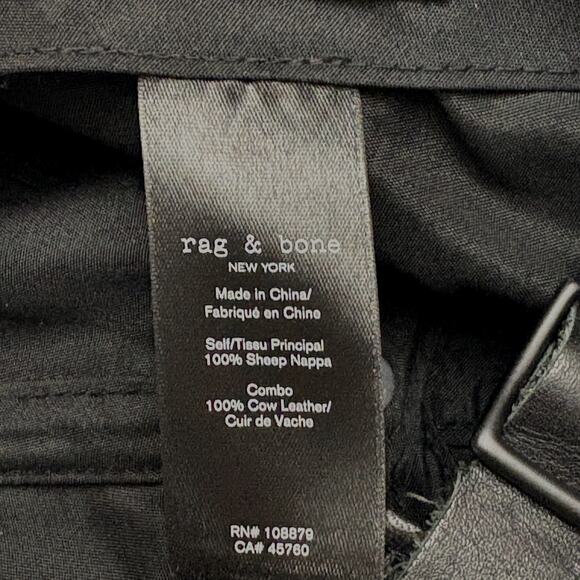 Rag & Bone Buttery Soft 100% Sheep Nappa Leather Baseball Cap Hat in Black OS - Picture 11 of 12